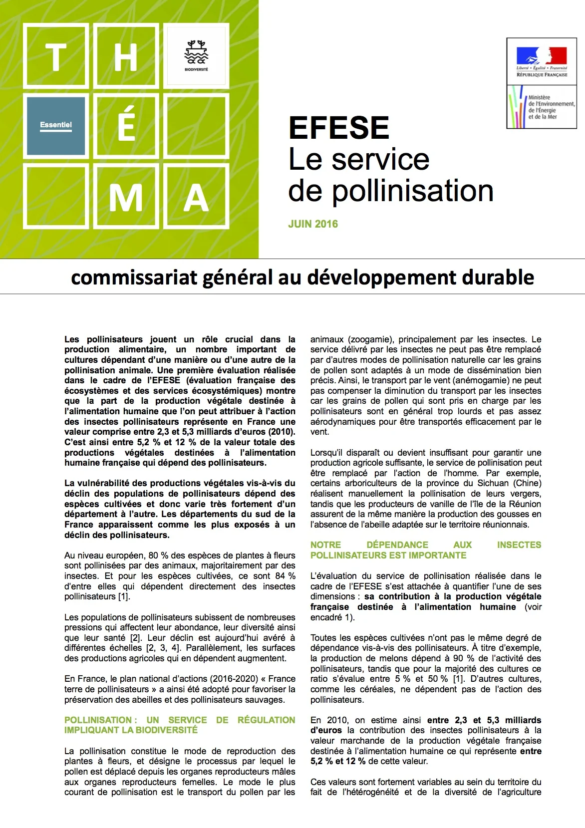 Référence institutionnelle EFESE